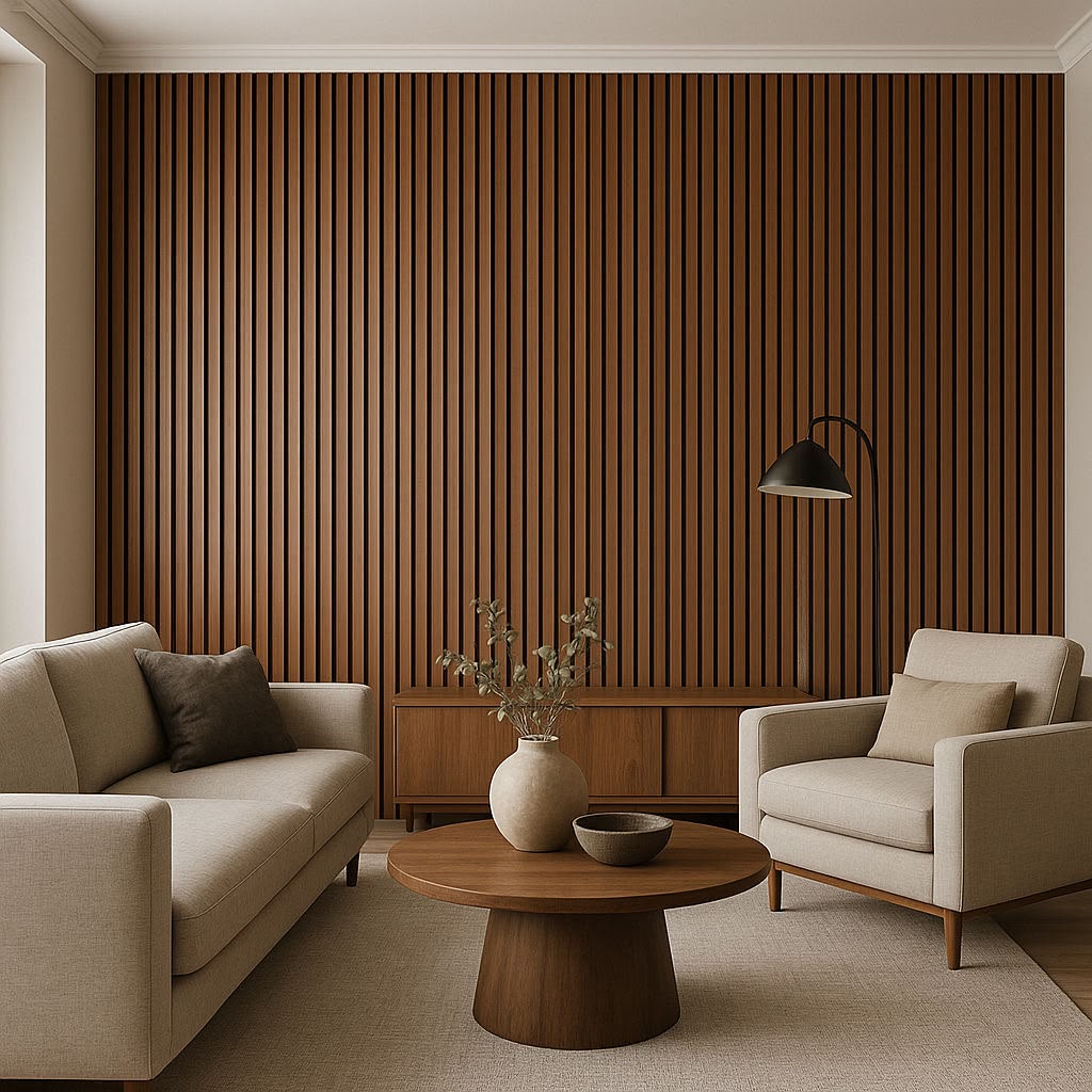 Wood-Finish Wall Panel by Interiors by Ansari, Hyderabad